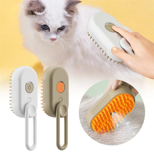 3-in-1 Steam Pet Brush – Groom, Clean & Massage